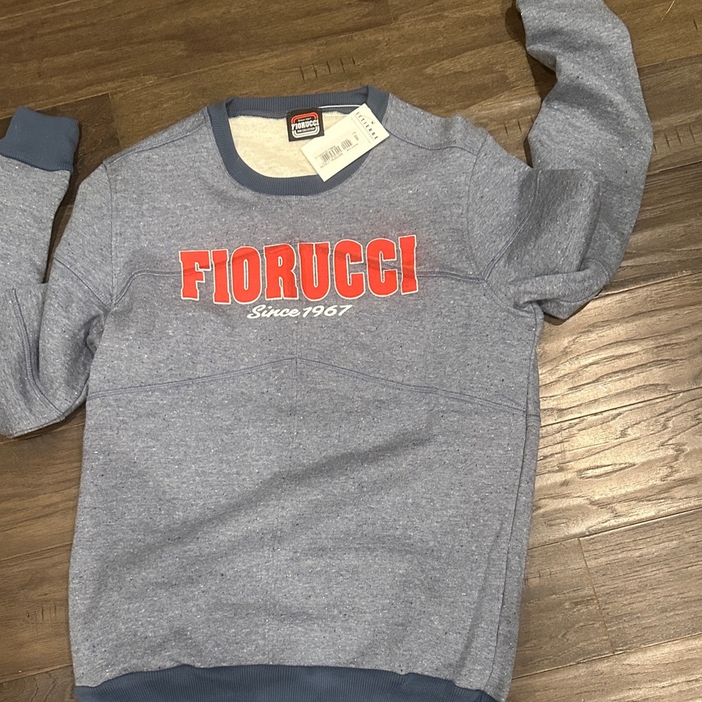 Fiorucci Men's Gray and Red Crewneck Sweater